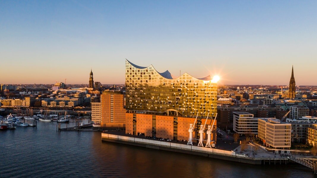 Blick auf die Elbphilharmonie in Hamburg.