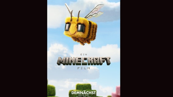 Das Plakat zum Film "Minecraft" - ein Film mit einer quadratischen Biene © Warner Pictures Germany 