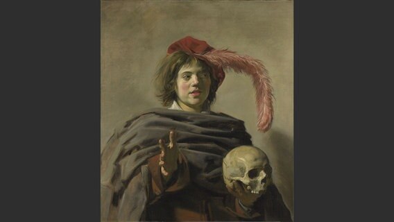 Frans Hals' Gemälde "Junger Mann mit Totenkopf" (Vanitas), um 1627 © The National Gallery, London 