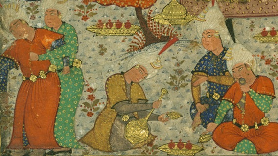 Gartenszene mit Weinkonsum, Hafiz Diwan (Iran 1539), Walters Manuskript W.631, The Walters Art Museum (CC BY-SA 3.0) © The Walters Art Museum 