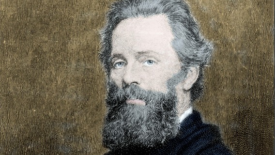 Nachkolorierter Stich zeigt das Porträt des Schriftstellers Herman Melville (1819-1891) © imago/Leemage 