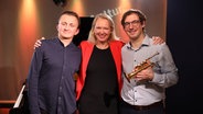 Von links: Andre Schoch, Friederike Westerhaus, Nikita Volov © NDR 