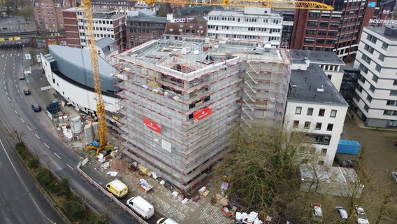 Das Stadtmuseum Oldenburg während der Bauphase © Fachdienst Geo und Daten Oldenburg 