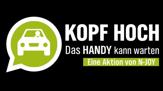 Das Logo der N-JOY Aktion "Kopf hoch. Das Handy kann warten." © NDR 