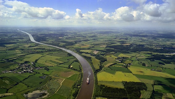 Der Nord-Ostsee-Kanal von oben. © picture alliance / blickwinkel/Luftbild Bertram Foto: Luftbild Bertram