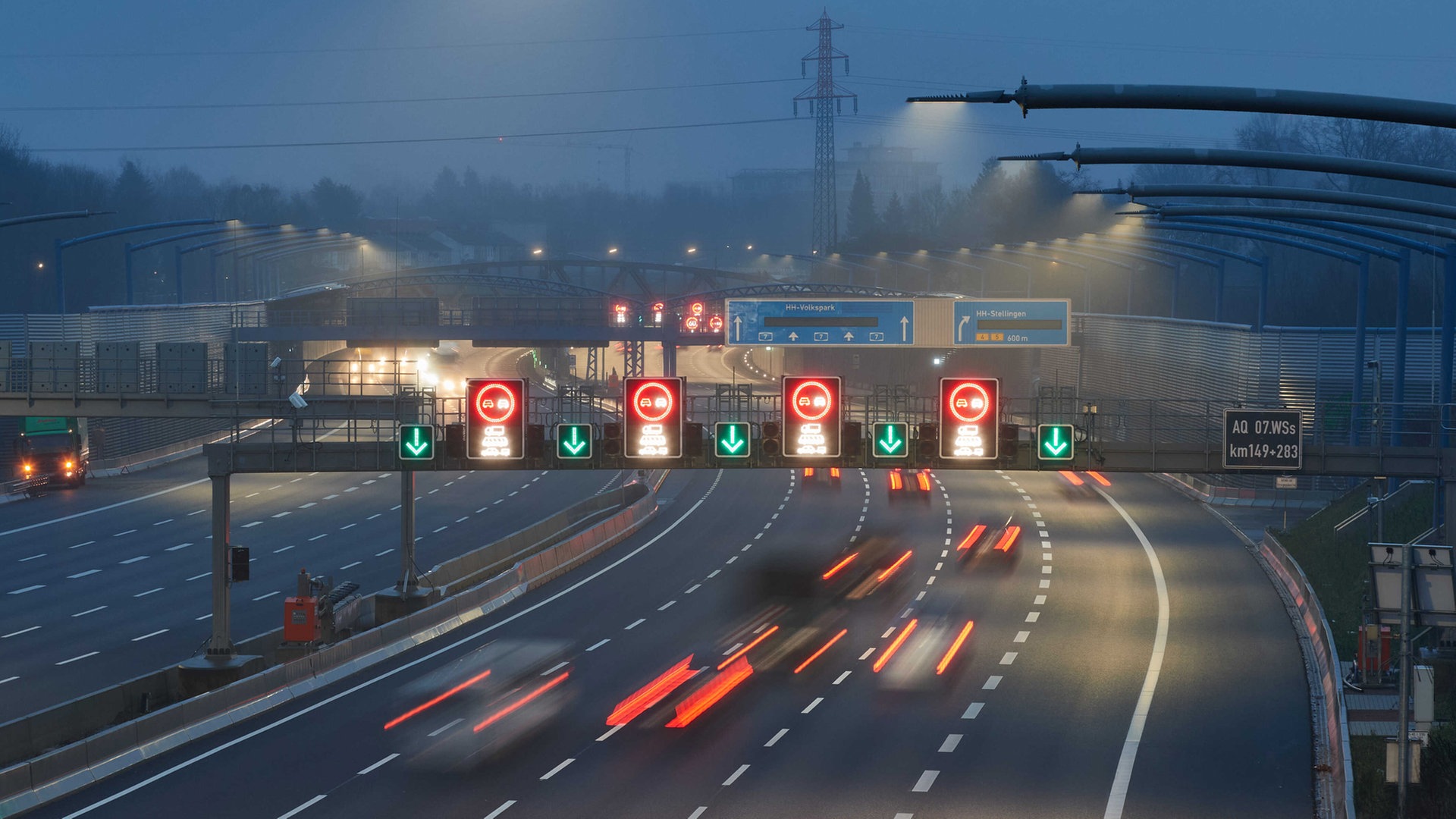 A7 in Hamburg bis Montagmorgen Richtung Süden gesperrt