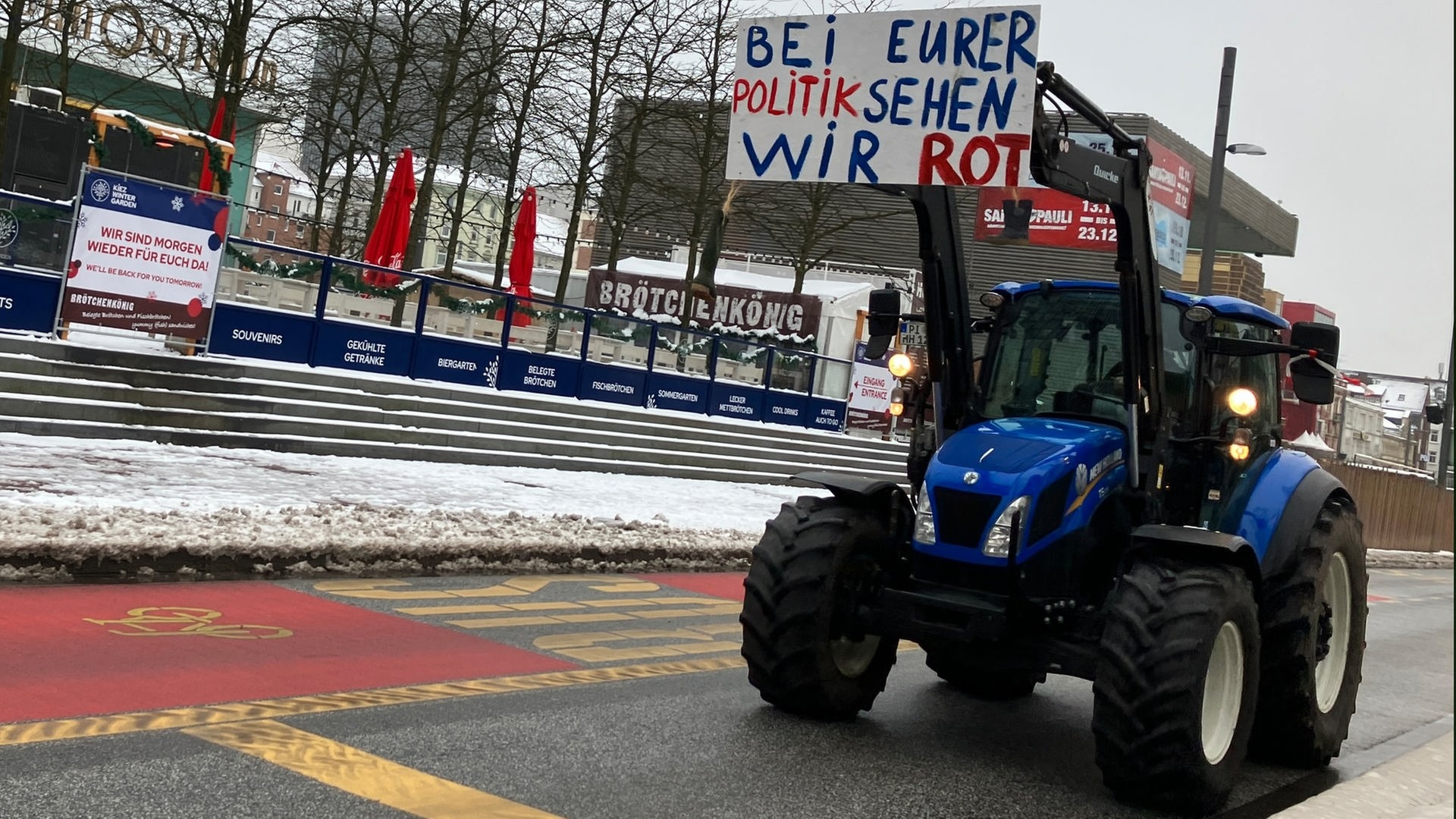 Hunderte Bauern bei Protesten im Hamburger Hafen