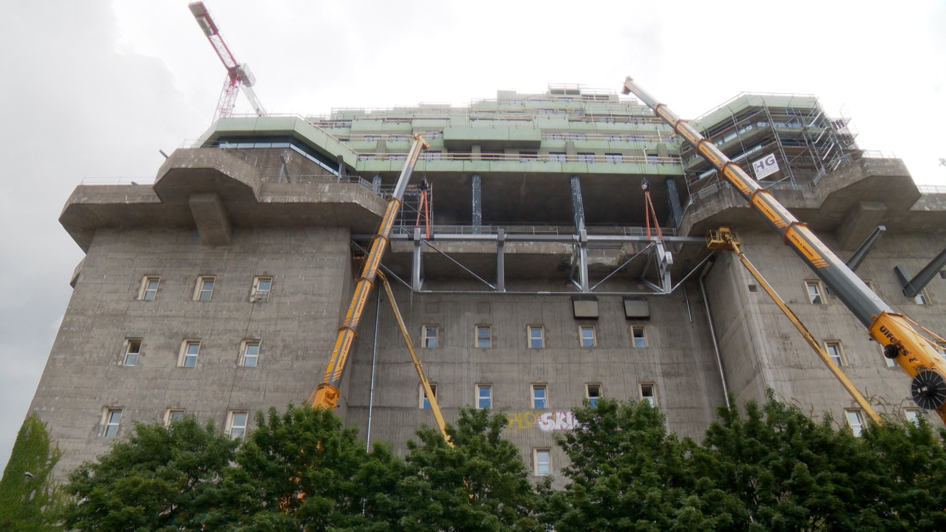 St. Pauli: Grüner Bunker nimmt weiter Gestalt an