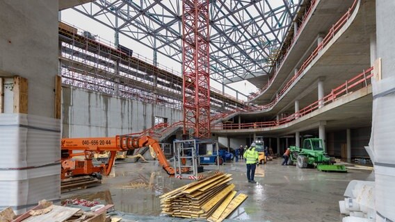 The construction site of the CCH in Hamburg © dpa Photo: Markus Scholz