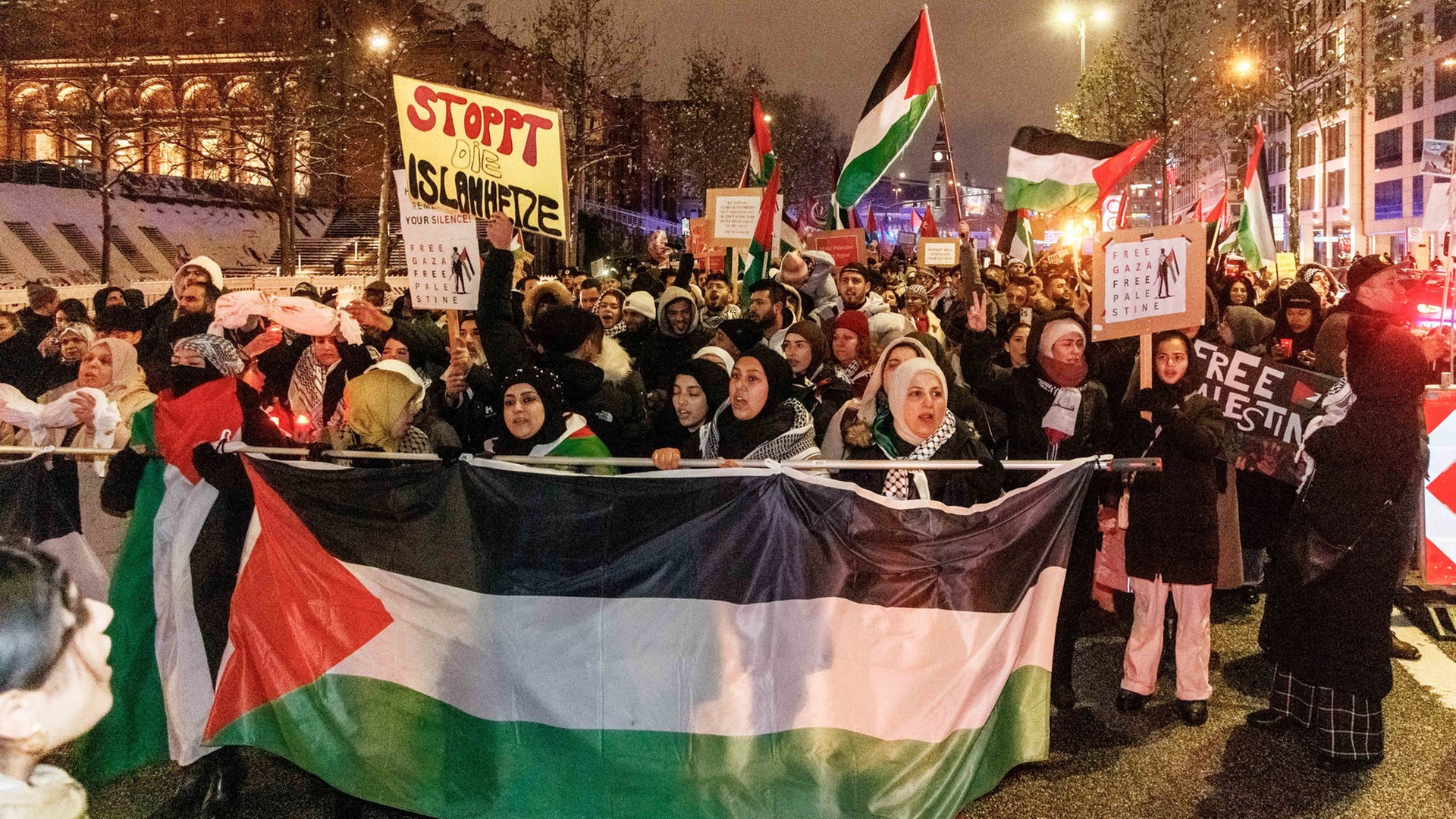 1.200 Menschen bei Pro-Palästina-Demo in Hamburg