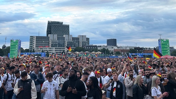 Fans stehen in Hamburg in der Fanzone © NDR Foto: Paola Mester