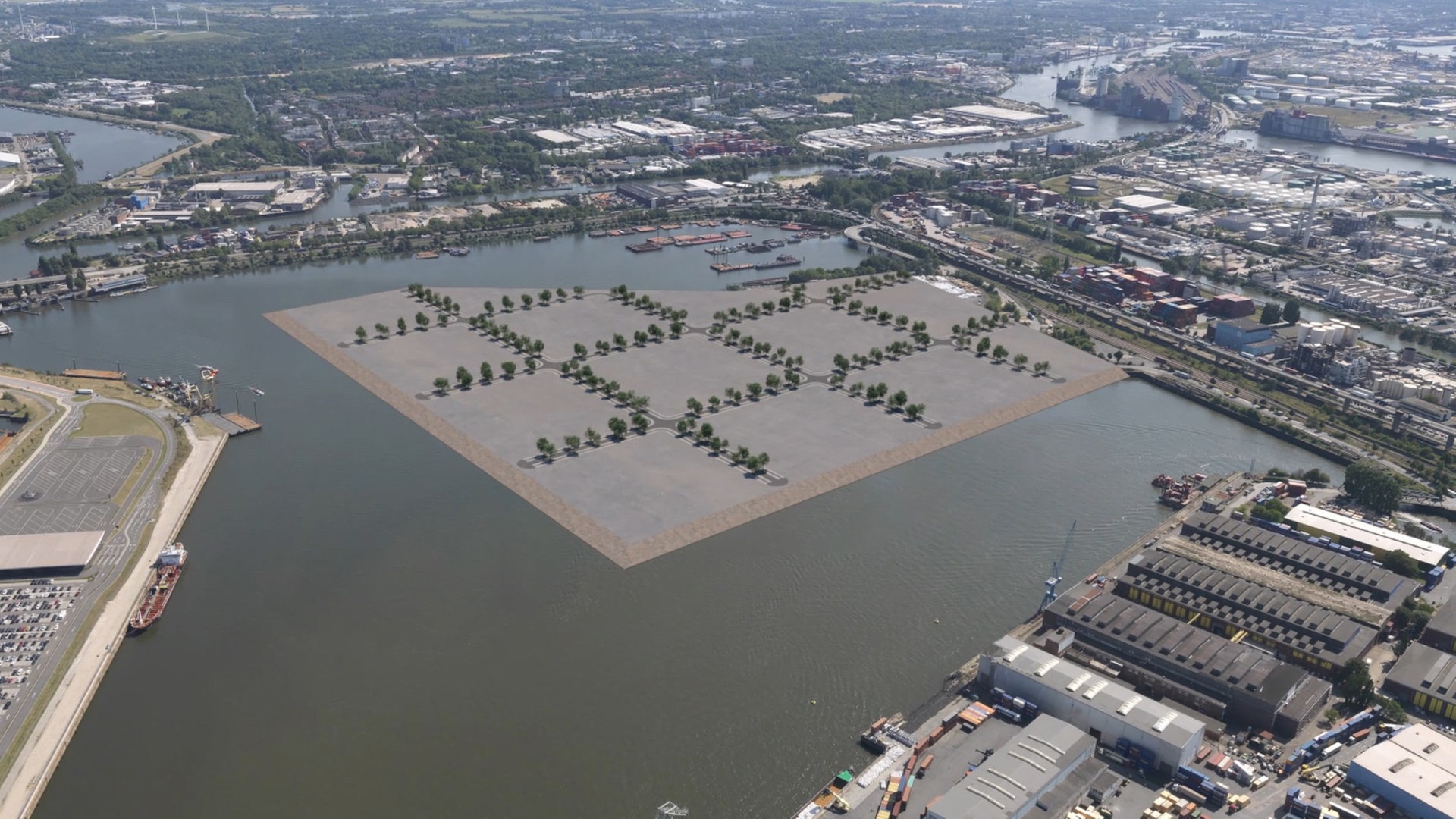 Der Hamburger Hafen wird um weitere Flächen erweitert