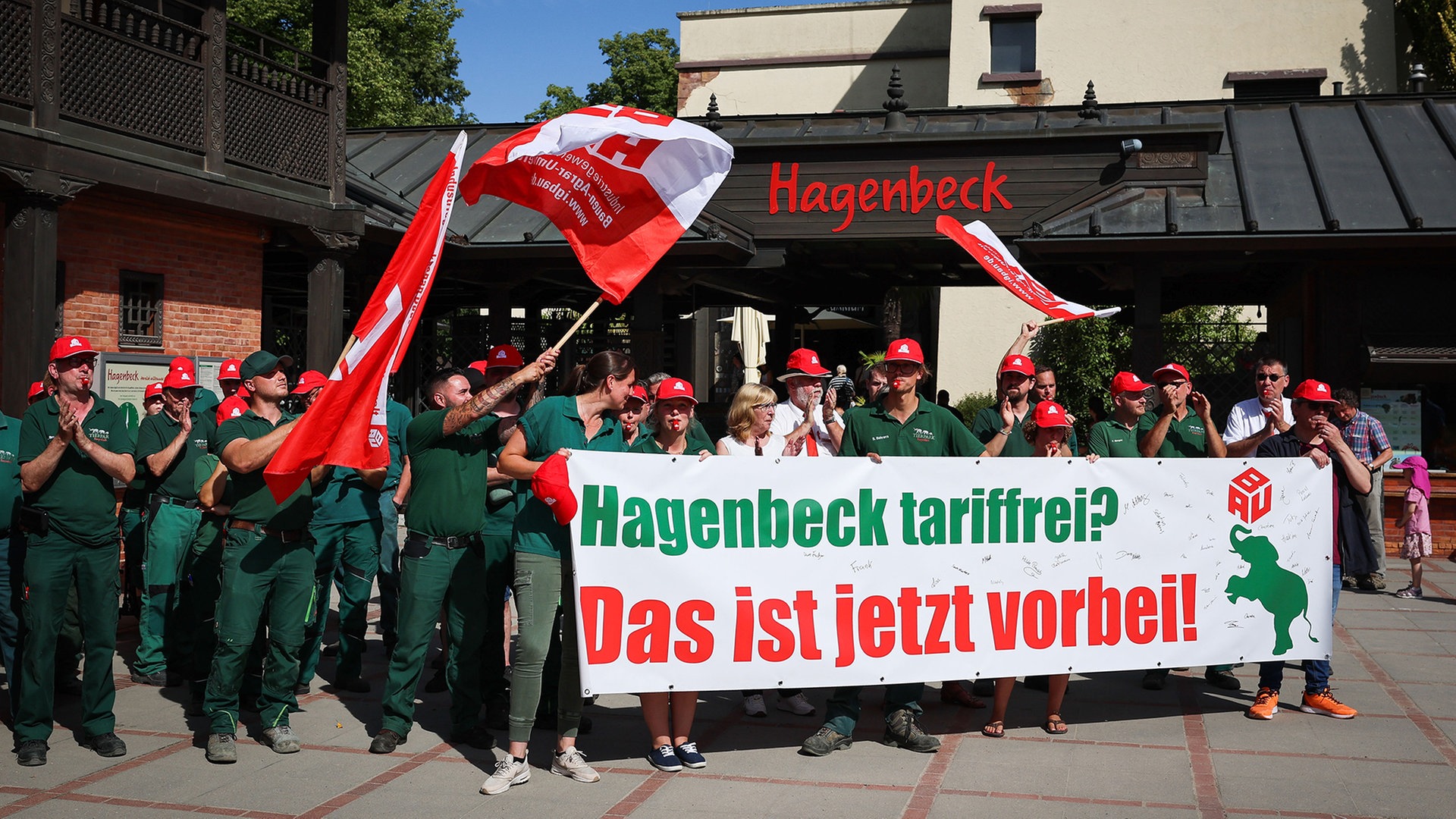 Warnstreik beim Tierpark Hagenbeck