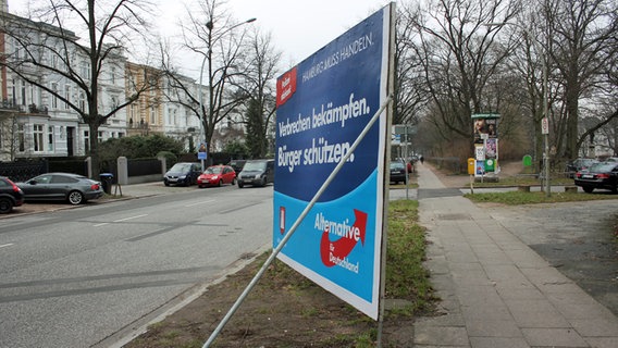 Ein Wahlplakat der AfD in Hamburg. © NDR Foto: Heiko Block