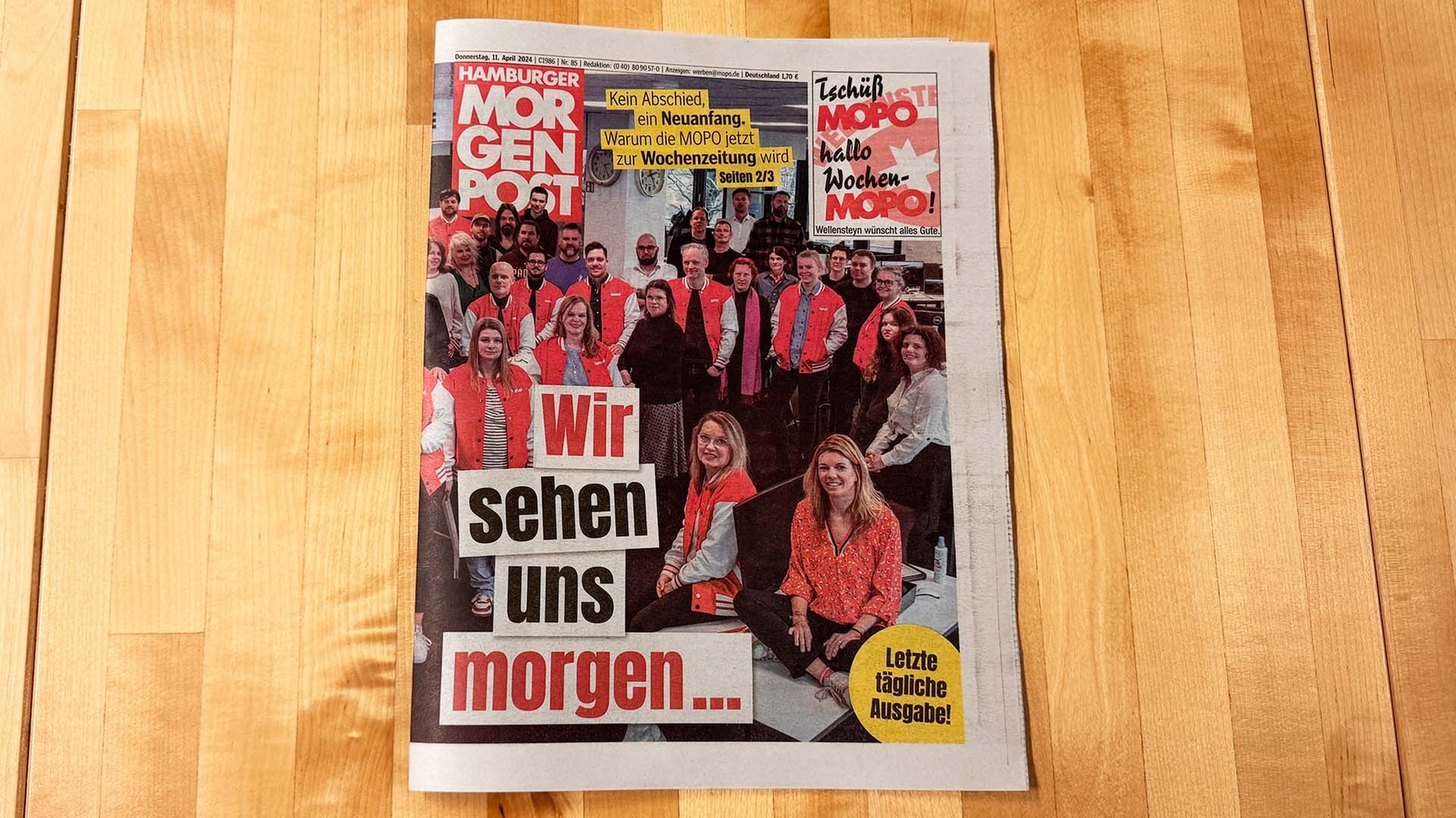 Gedruckte „Hamburger Morgenpost“ nur noch einmal pro Woche