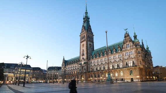 Blick auf das Hamburger Rathaus am Morgen nach der Bürgerschaftswahl. © Christian Charisius/dpa 