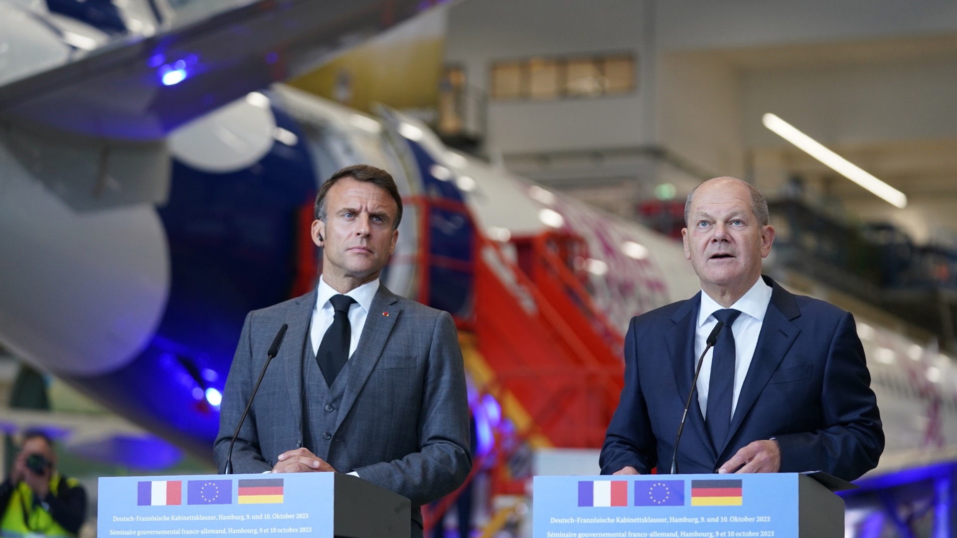 Treffen in Hamburg: Scholz und Macron betonen Solidarität mit Israel