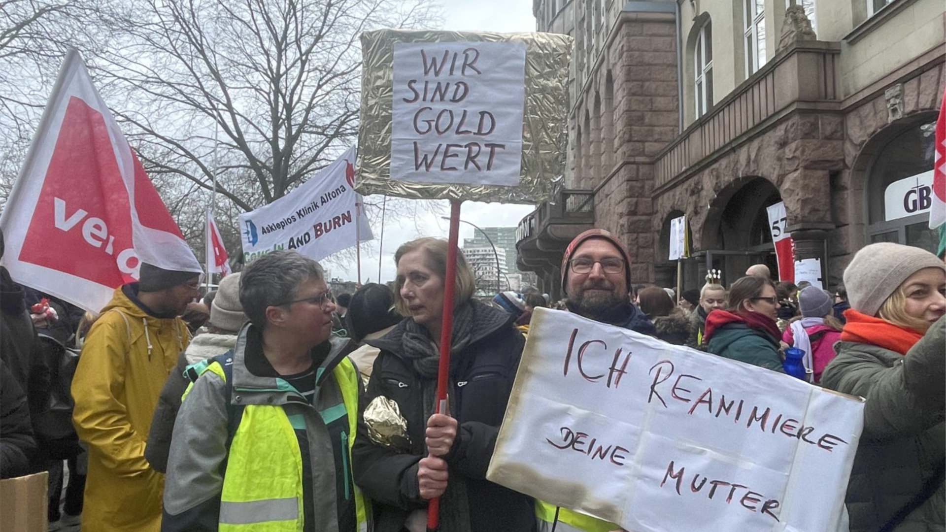 Streiks im Gesundheitswesen heute und morgen in Hamburg