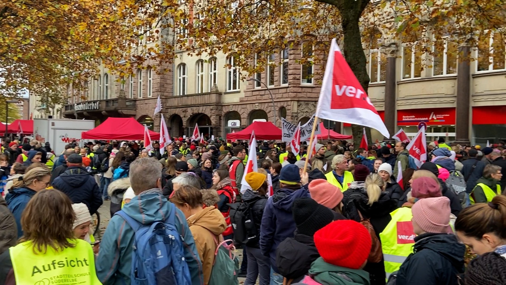 Öffentlicher Dienst: Heute großer Warnstreik in Hamburg