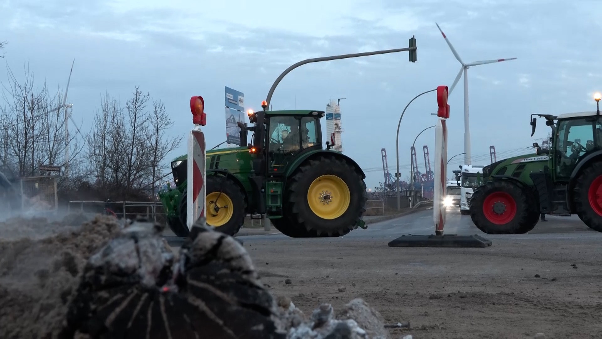 Treckerdemo: Blockade im Süden Hamburgs aufgelöst