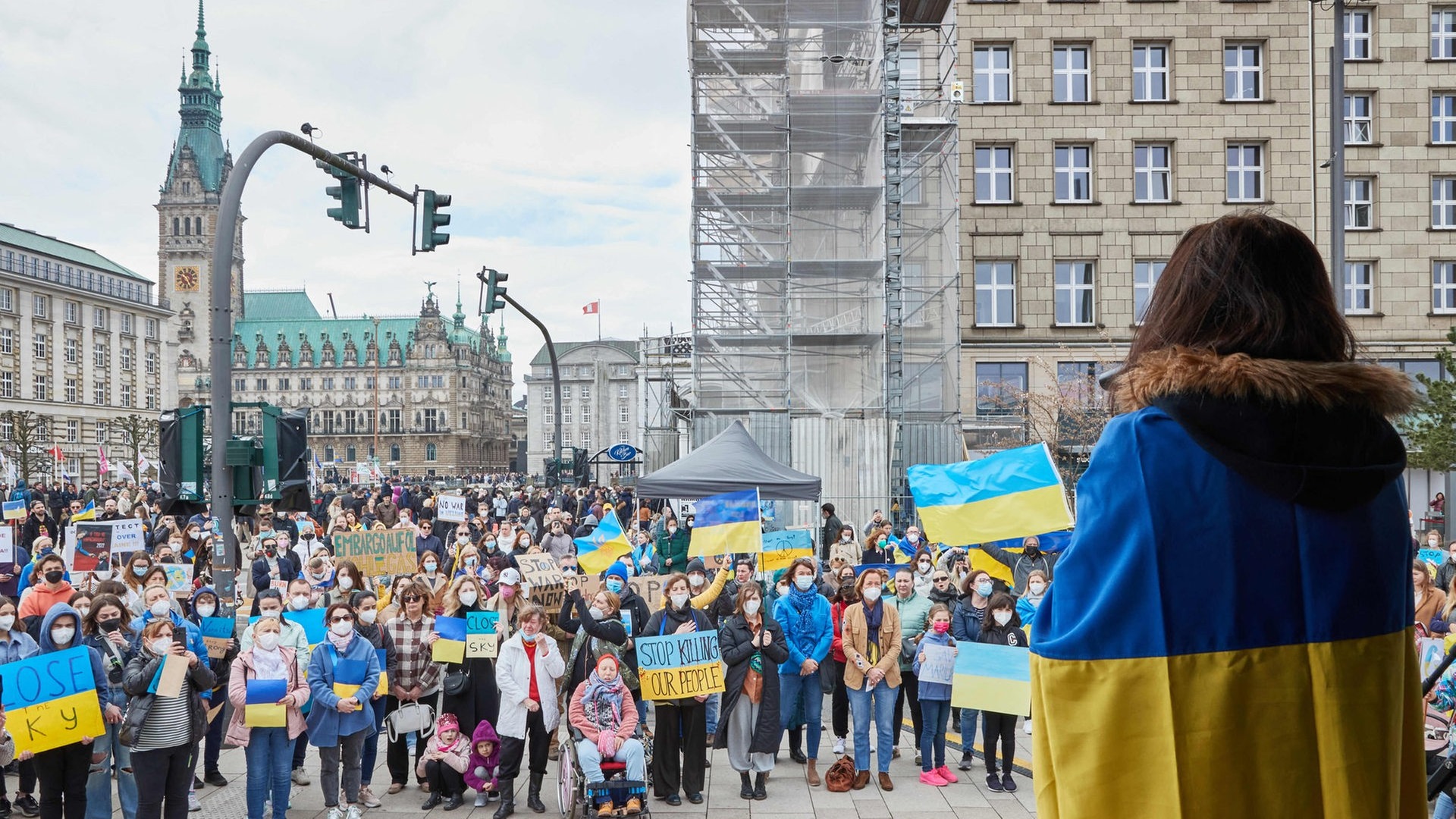 Demonstration in Hamburg gegen den Krieg in der Ukraine