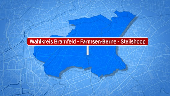 Kartengrafik des Wahlkreises Bramfeld, Farmsen-Berne, Steilshoop. © NDR.de 