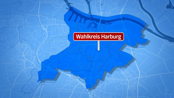 Kartengrafik des Wahlkreis Harburg. © NDR.de 