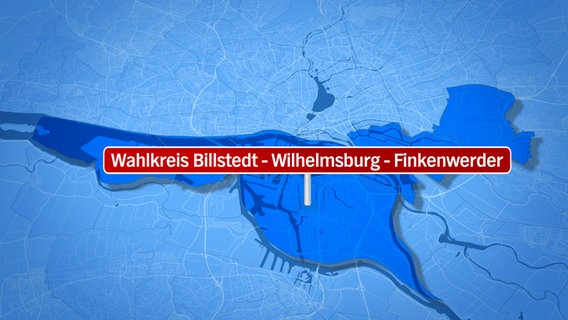 Kartengrafik des Wahlkreises Billstedt, Wilhelmsburg, Finkenwerder © NDR.de 