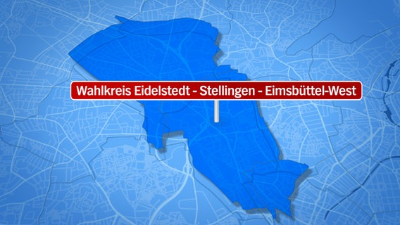 Kartengrafik des Wahlkreises Eidelstedt, Stellingen, Eimsbüttel-West. © NDR.de 