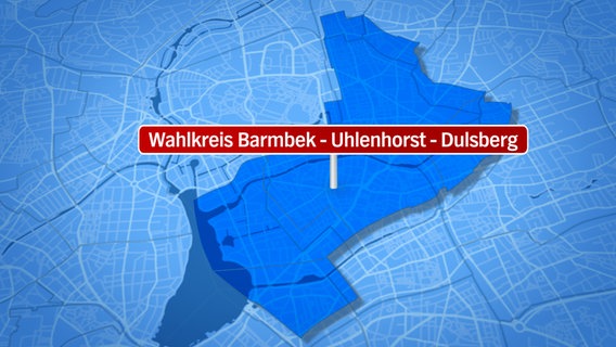 Kartengrafik des Wahlkreises Barmbek, Uhlenhorst, Dulsberg. © NDR.de 