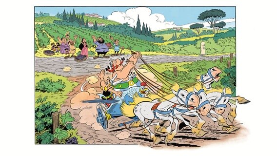 Eine Szene aus dem neuen Band von Asterix und Obelix in Italien. © dpa Bildfunk Foto: Egmont Ehapa Verlag