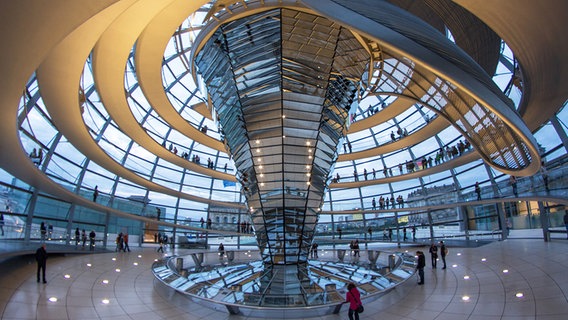 Innenansicht der Kuppel des Reichstagsgebäudes in Berlin © picture alliance 