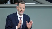 FDP-Fraktionschef Christian Dürr bei einer Rede im Bundestag. © dpa bildfunk Foto: Kay Nietfeld