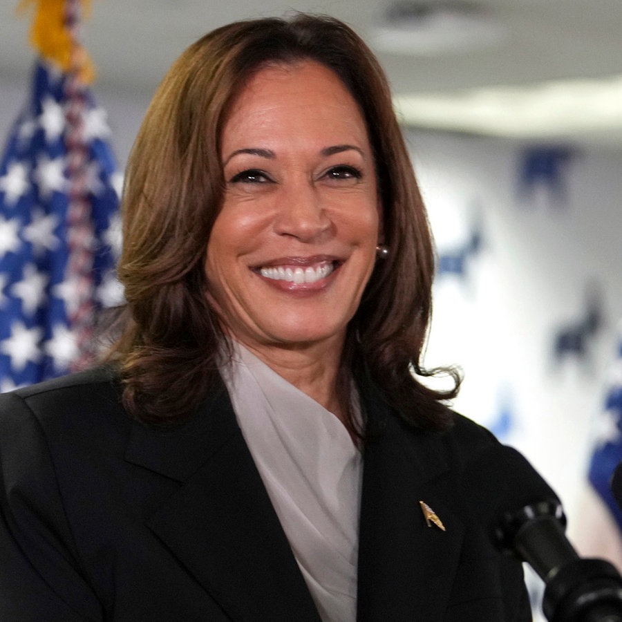 Vizepräsidentin Kamala Harris in ihrem Wahlkampfhauptquartier. © Erin Schaff/POOL The New York Times/AP/dpa 