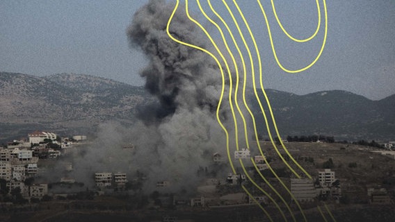 Nach einem israelischen Luftangriff auf Hiyam im Libanon steigt Rauch auf. © picture alliance Foto: Ramiz Dallah
