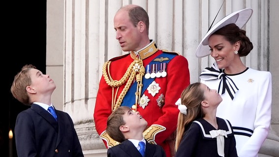 Prinzessin Kate (r.) und weitere Mitglieder der britischen Königsfamilie © Gareth Fuller/PA Wire/dpa Foto: Gareth Fuller/PA Wire/dpa