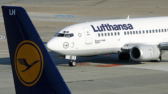 Eine Lufthansa-Maschine auf dem Hamburger Flughafen. © dpa Foto: Maurizio Gambarini