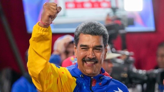 Der venezolanische Präsident Nicolás Maduro nach seiner Wiederwahl © dpa/AP Foto: Fernando Vergara