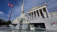 Das Parlamentsgebäude auf der Wiener Ringstraße. © Roland Schlager/APA/dpa 