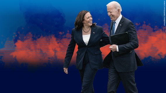 Joe Biden und Kamala Harris im Rosengarten des Weißen Hauses © picture alliance 