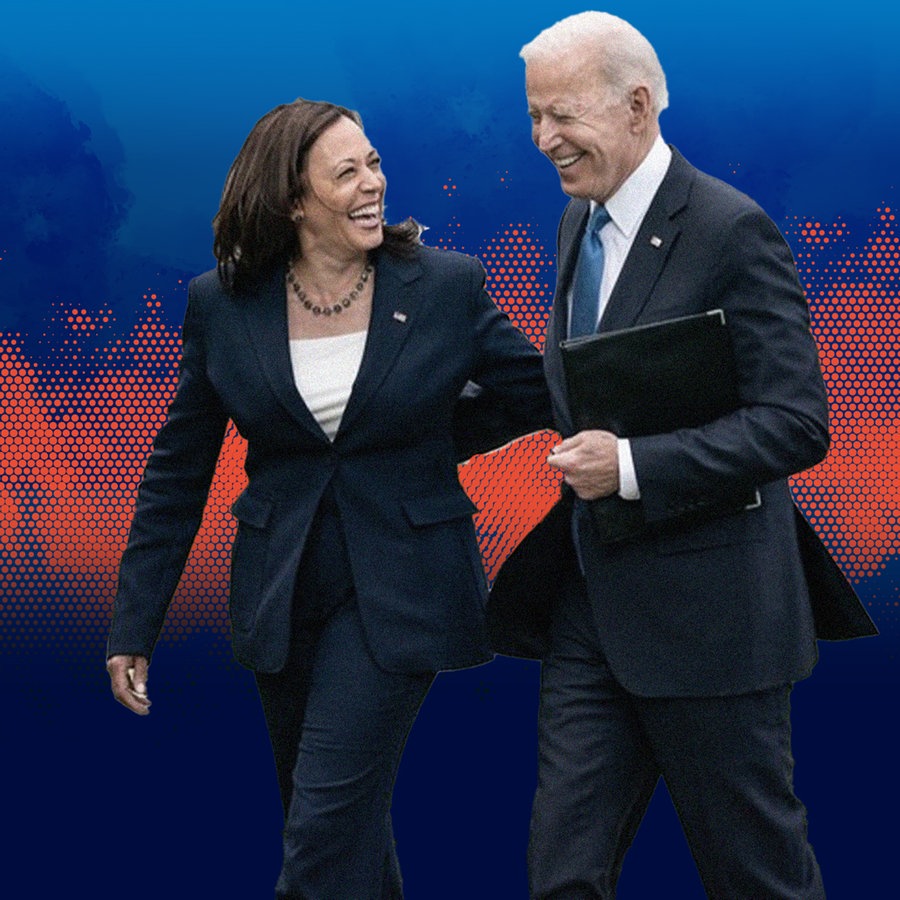 Joe Biden und Kamala Harris im Rosengarten des Weißen Hauses © picture alliance 