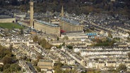 Die Lister's Mill (auch bekannt als Manningham Mills) in Bradford, Yorkshire, in der Kulturhauptstadt des Vereinigten Königreichs 2025. © empics Foto: Danny Lawson