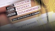 "Das Bürgergeld kommt" ist auf der Homepage des Bundesministeriums für Arbeit und Soziales durch eine Brille zu lesen. © picture allliance Foto: Karl-Josef Hildenbrand