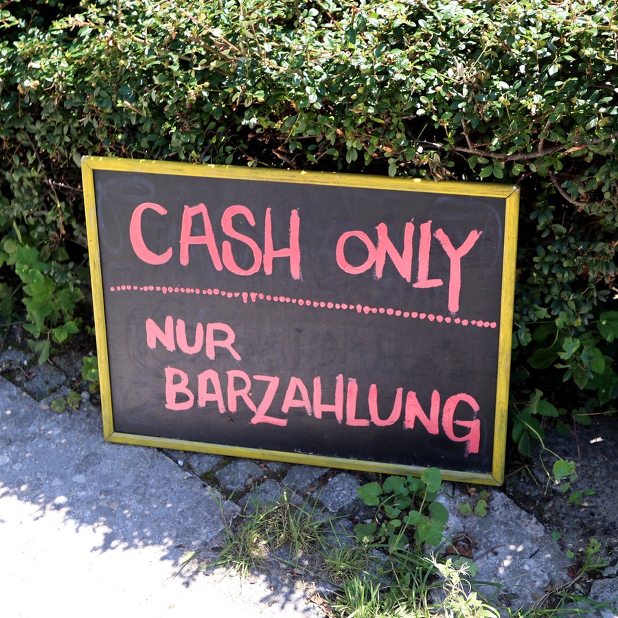 Blick auf ein Hinweis Schild: Cash only, Nur Barzahlung. © picture alliance Foto: Ulrich Wagner