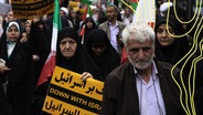 Anti-Israel-Protest in Teheran, Iran, am 13. Oktober 2023. © picture alliance Foto: Rouzbeh Fouladi