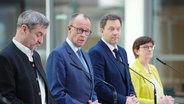 Friedrich Merz und Lars Klingbeil nach den Sondierungsgesprächen von Union und SPD. © picture alliance Foto: Kay Nietfeld