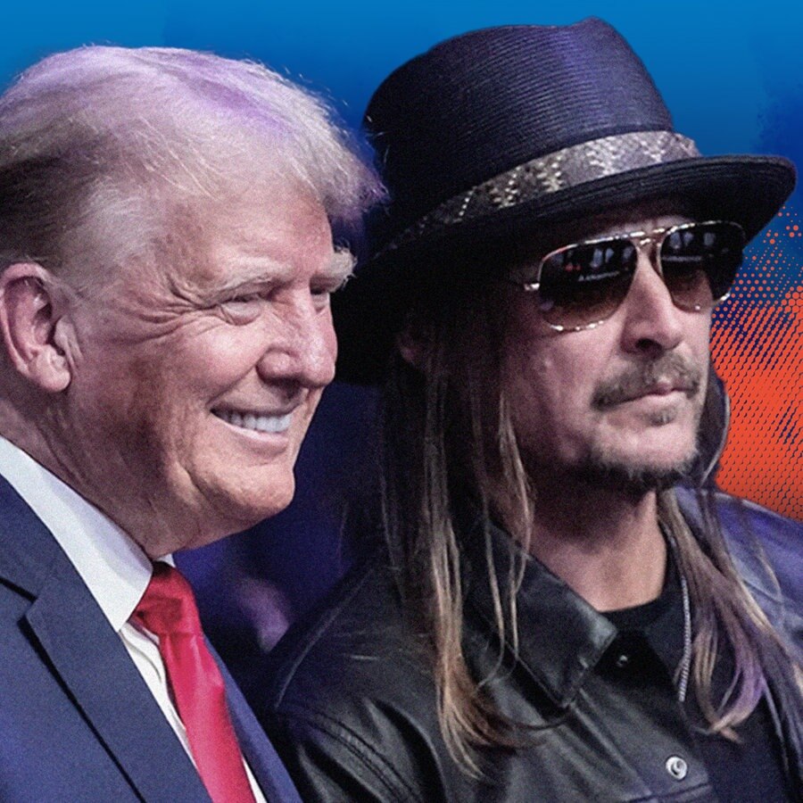 Kid Rock pose for photographs with former President Donald Trump at the UFC 295 mixed martial arts event. © picture alliance Foto:  Frank Franklin II