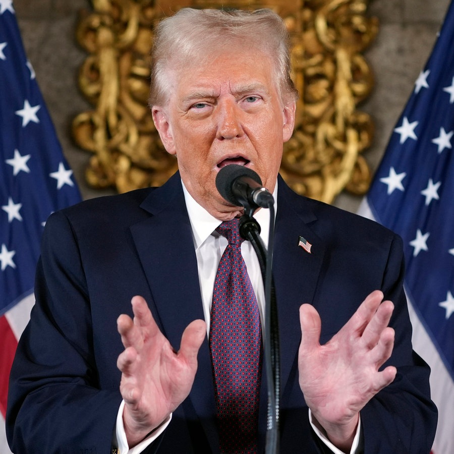 Der designierte US-Präsident Donald Trump spricht während einer Pressekonferenz. © AP/dpa bildfunk Foto: Evan Vucci