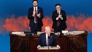 US President Donald Trump addresses a joint session of Congress on Capitol Hill in Washington on March 4, 2025. © Yuri Gripas/ABACAPRESS.COM 