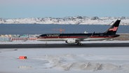 Donald Trump Jr. ist zu einem privaten Besuch in Nuuk auf Grönland in dem Trump-eigenen Flugzeug gelandet. © Ritzau Scanpix Foto: Emil Stach